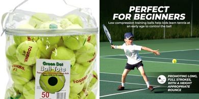 Tourna Green Dot Pressurized Tennis Balls (50-Ball Tote)
