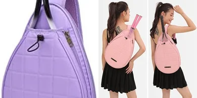 Quilted Tennis & Paddle Crossbody Bag