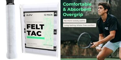 FeltTac Ultra Absorbent Tennis Overgrips (12-Pack)
