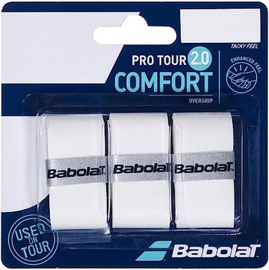 Babolat Pro Tour Comfort Overgrips (White, 3-Pack)
