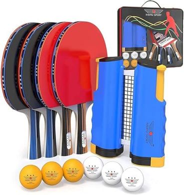 Pro Table Tennis Set: Rackets, Balls, Net, Case
