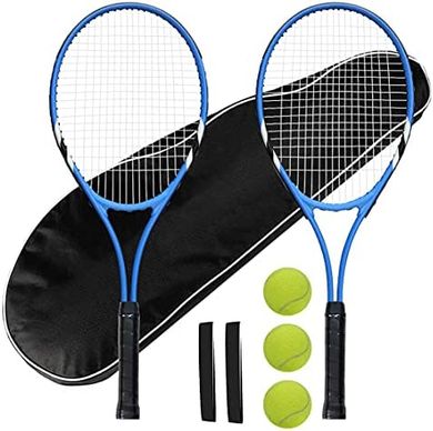 Beginner Adult Tennis Racket Set with Balls, Grips & Bag
