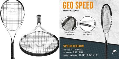 Geo Speed Adult Tennis Racquet: Light, Pre-Strung, 27.5"
