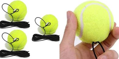 Tennis Trainer Balls: 3-pack with string, for indoor/outdoor practice.
