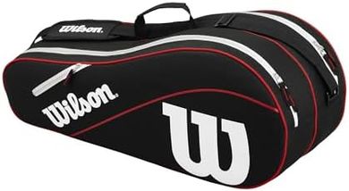 Wilson Advantage III Tennis Bag: Holds 6 Rackets (Black/White/Red)
