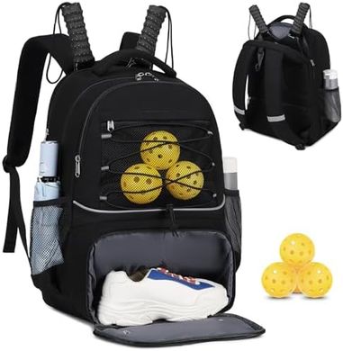 Multifunctional Sports Backpack: Holds 4 Rackets & Shoes
