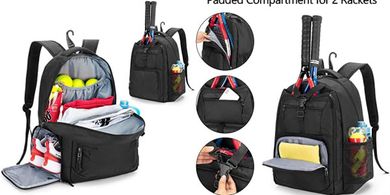 DSLEAF Tennis Backpack: Holds 2 Rackets & Shoes
